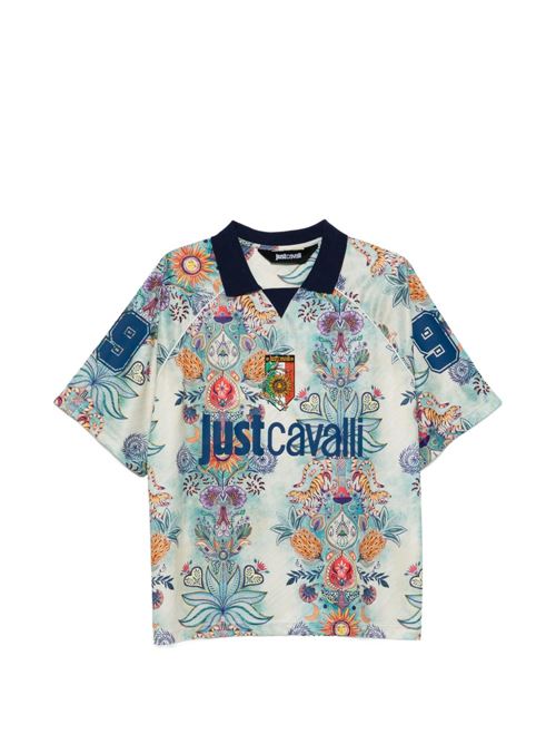 T-shirt uomo con colletto e stampa all-over JUST CAVALLI | 80OAHE11CJ121R86